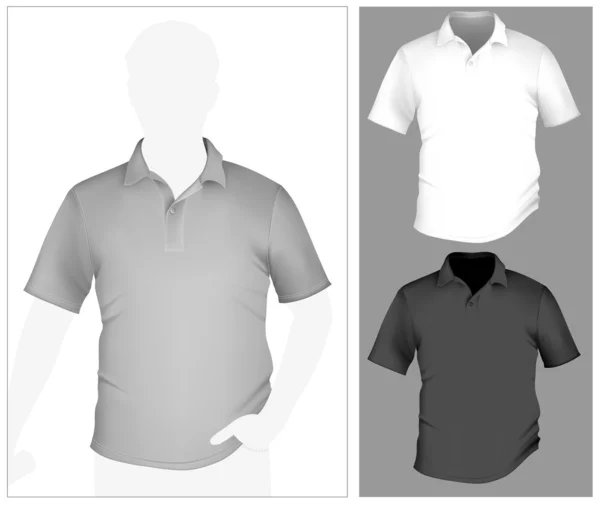 Шаблон мужской рубашки для поло — стоковый вектор