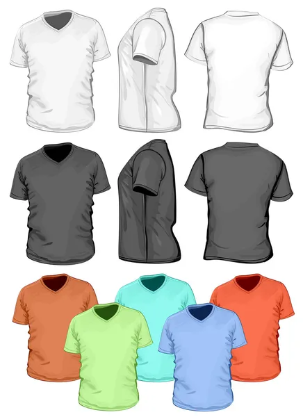 T-shirt v-hals voor mannen — Stockvector