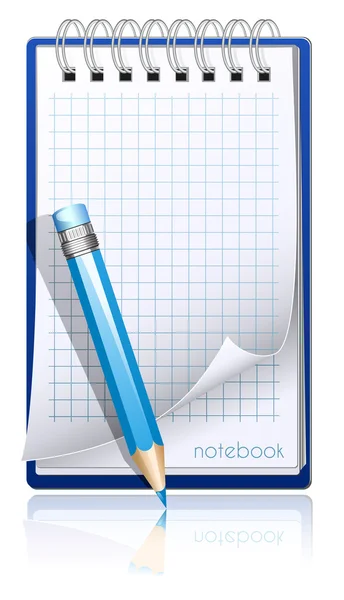 Cuadernos y lápiz — Vector de stock