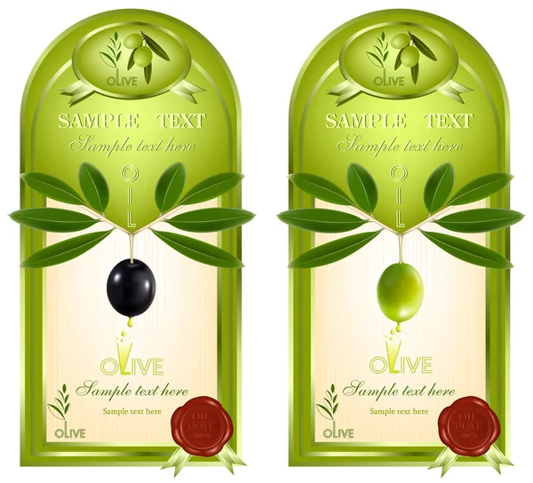 Sceau de cire 100 huile d'olive . — Image vectorielle