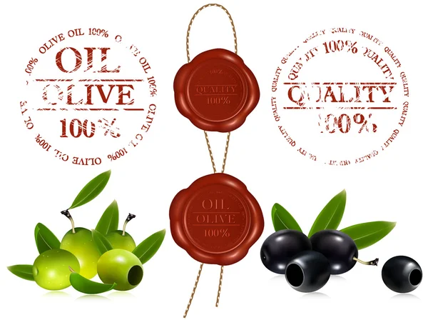 Siegellack 100 Öl Olive. — Stockvektor