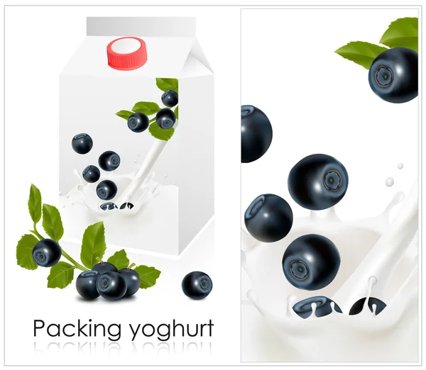 Design of packing yoghurt — Stock Vector