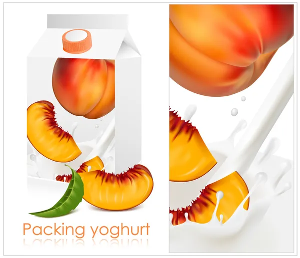 Дизайн упаковки йогурту — стоковий вектор