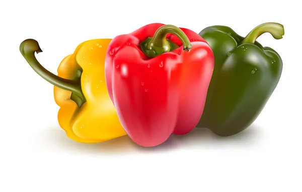 Ripe colored peppers. — Stock Vector