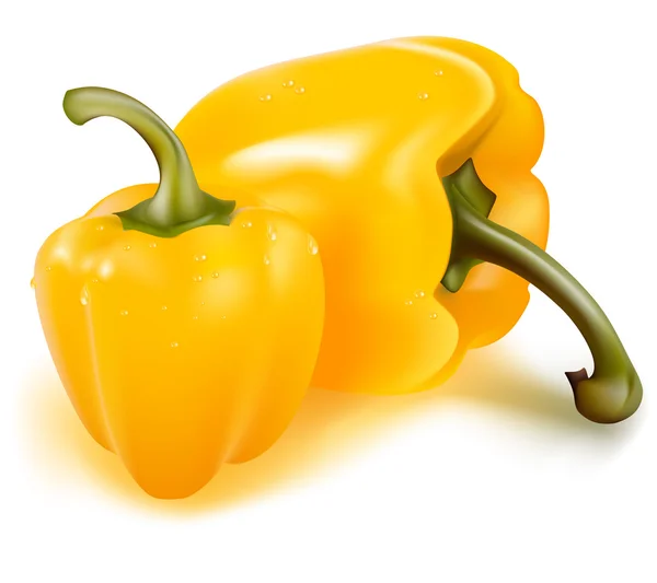 Ripe yellow peppers — Stock Vector