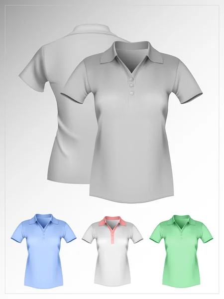 Camiseta polo mujer plantilla . — Vector de stock