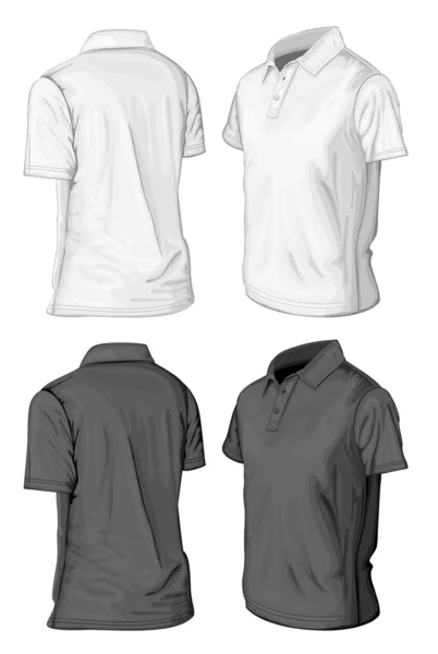Design de manga curta polo-shirt masculino — Vetor de Stock
