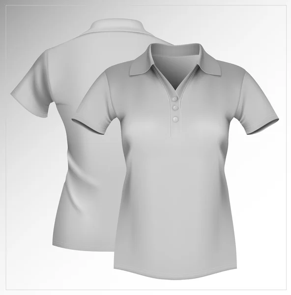 Camiseta polo mujer plantilla . — Vector de stock