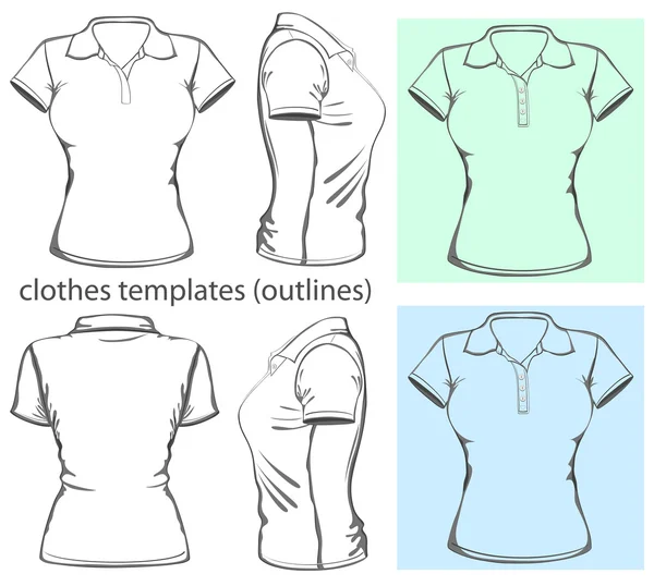 Polo-shirt femme design — Image vectorielle