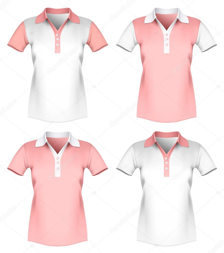 Women polo shirt template.