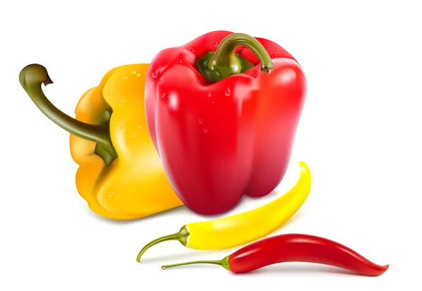 Ripe colored peppers — Stock Vector