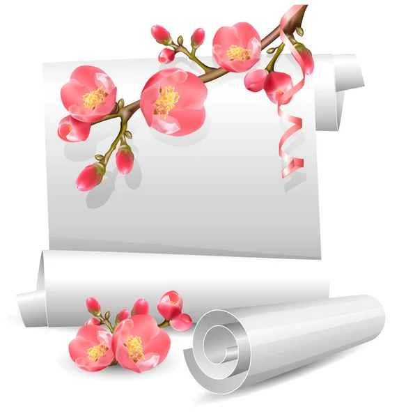 Gift spring scrolls — Stock Vector