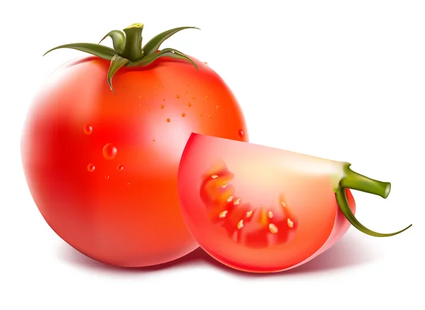 Tomatos segar matang - Stok Vektor