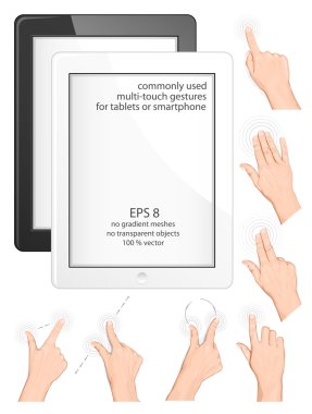 Multitouch gestures for tablets clipart