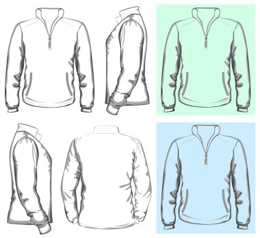 erkek sweatshirt fermuar ile