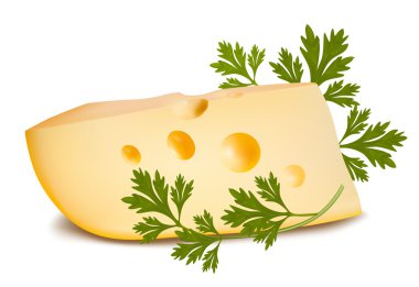 Cheese with parsley. clipart