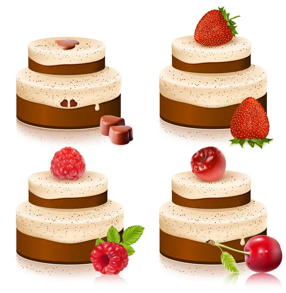 Gâteaux aux baies mûres — Image vectorielle