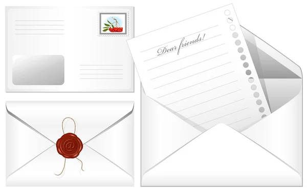 Letter with wax seal — Stock Vector