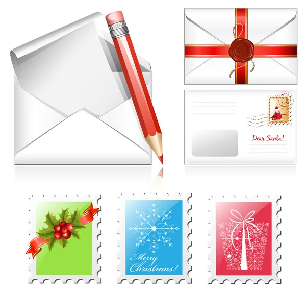 Christmas postage stamps. — Stock Vector