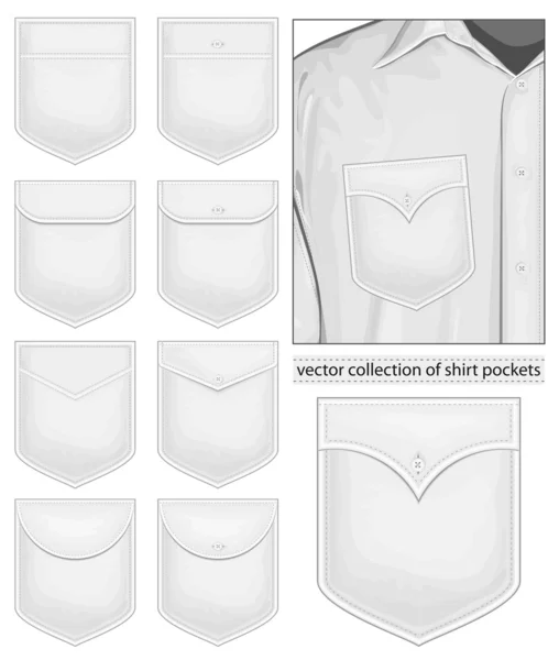 Vector collection of shirt pockets — Stock Vector © ivelly #11521151