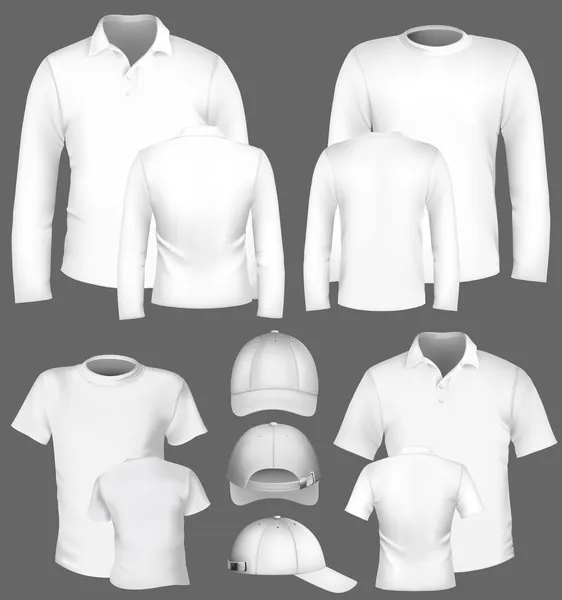 Polo y camiseta para hombre — Vector de stock