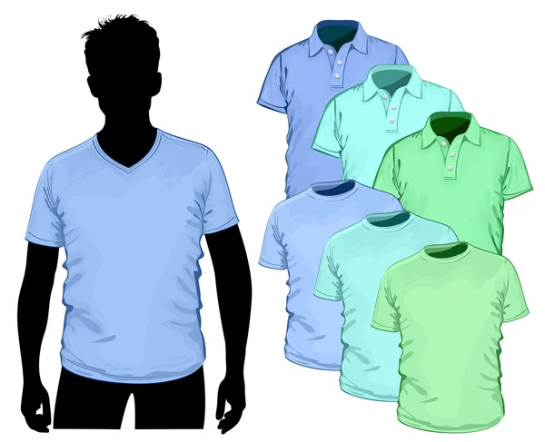 Διανυσματικά t-shirt και μπλουζάκι πόλο矢量的 t 恤和 polo 衫 — 图库矢量图片