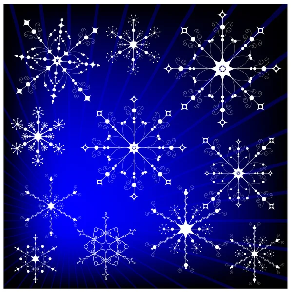 Snowflakes on blue background. — Stock Vector