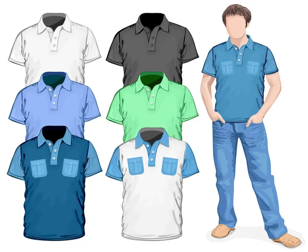 Polo-shirts homme design — Image vectorielle