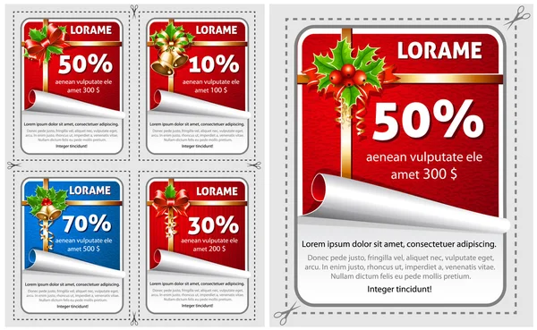 Sale Christmas stickers — Stock Vector