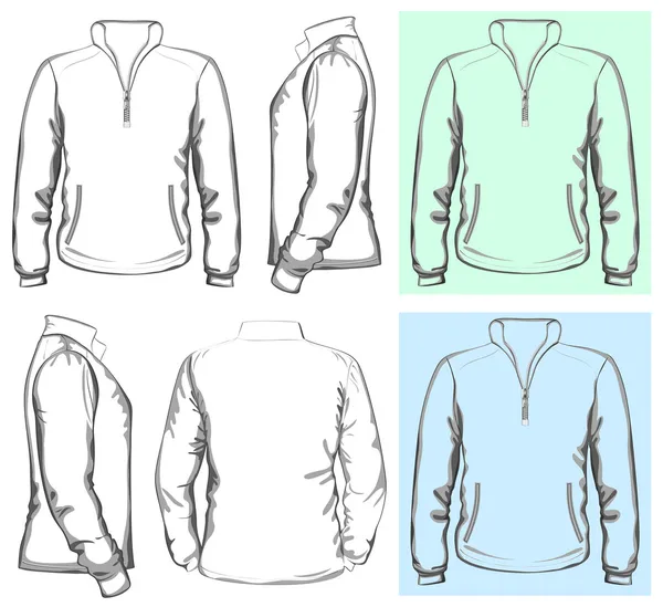 Men's sweatshirt with zipper — Stock Vector