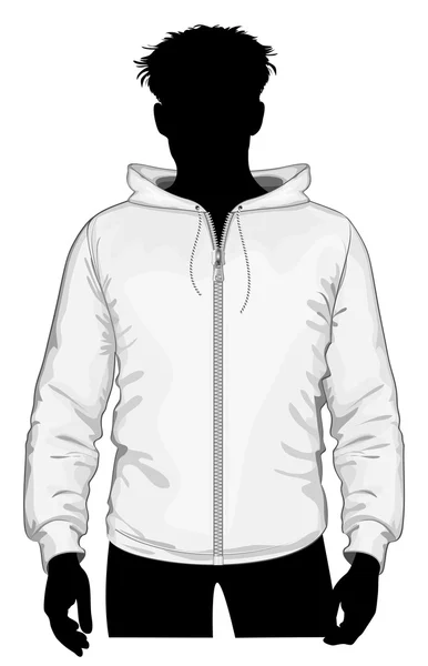 Hooded sweatshirt with zipper. — Stock Vector