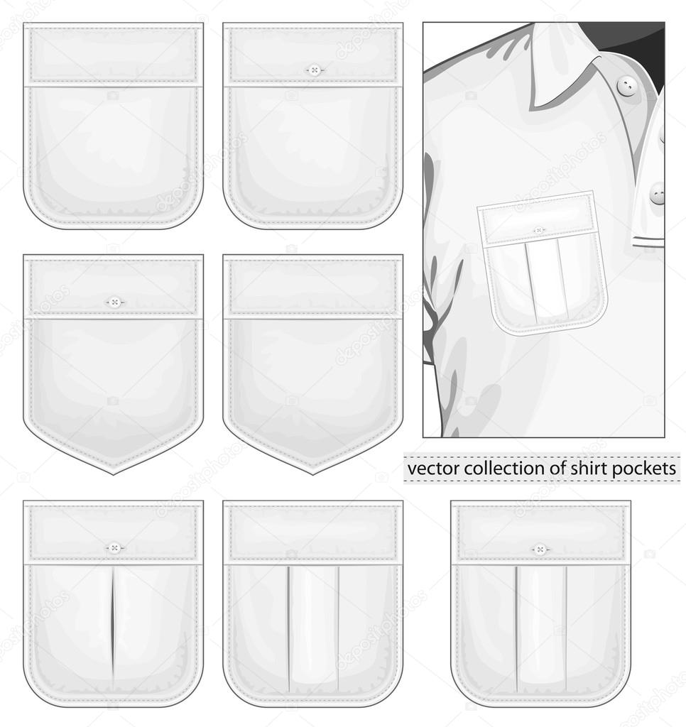 Vector collection of shirt pockets