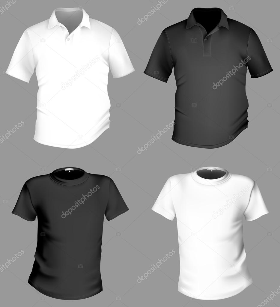 Men's black and white t-shirt ⬇ Vector Image by © ivelly | Vector Stock ...