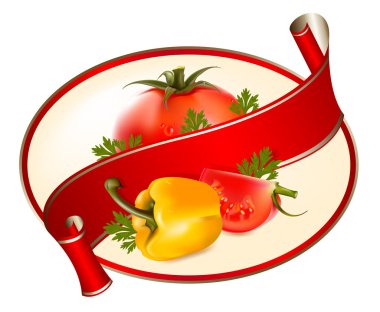 domates ve biber vektör çizimi