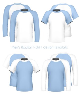 Men's raglan t-shirt design template clipart