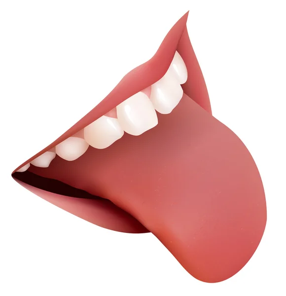 Boca aberta, dente e língua —  Vetores de Stock