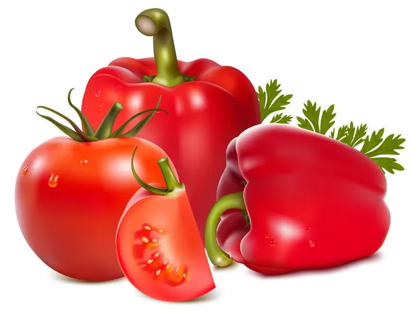 Legumes com salsa . — Vetor de Stock