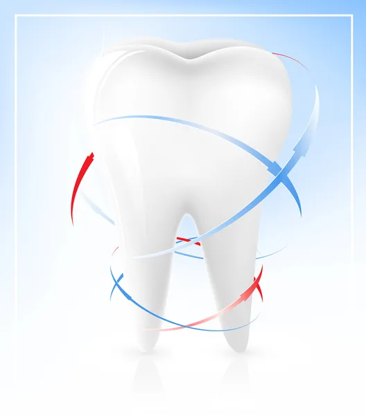 Ilustração do dente branco . — Vetor de Stock