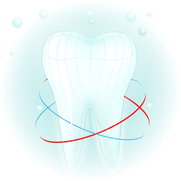 Vektorová ilustrace bílého zubu. — Stockový vektor