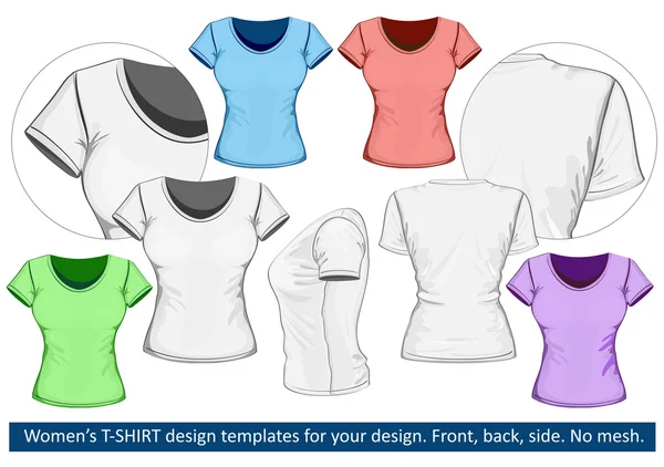 Women's t-shirt design template — Stock Vector