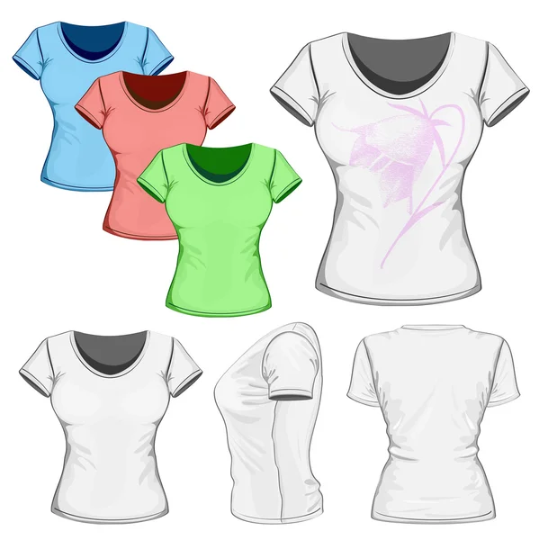 Modelo de design de camiseta feminina — Vetor de Stock