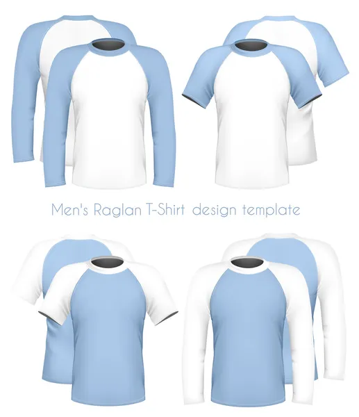 Mäns raglan t-shirt formgivningsmall — Stock vektor
