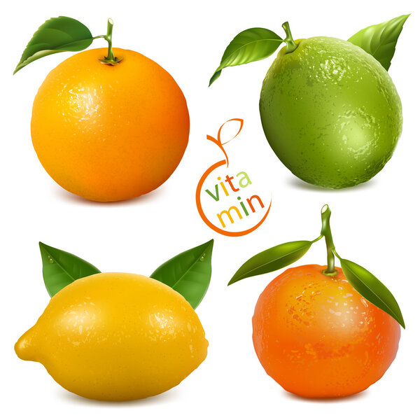 Orange, lime, tangerine and lemon.