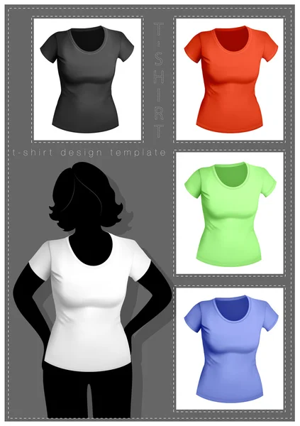 Camiseta de mujer plantilla — Vector de stock