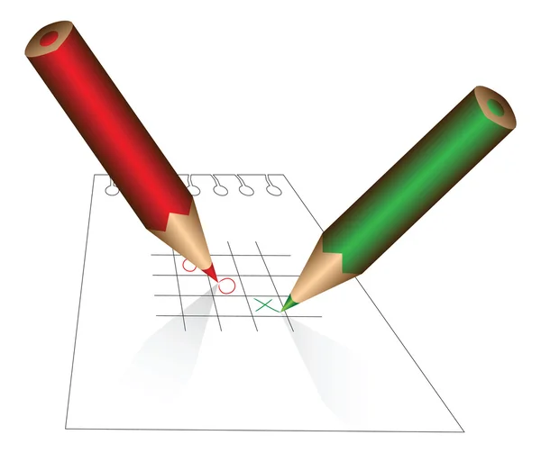 Tick-tack-toe jeu avec crayon — Image vectorielle