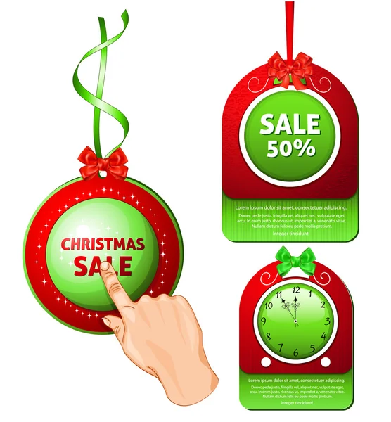Natale vendita Tags . — Vettoriale Stock
