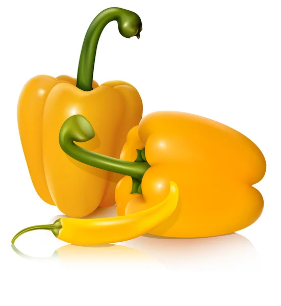 Yellow sweet peppers — Stock Vector