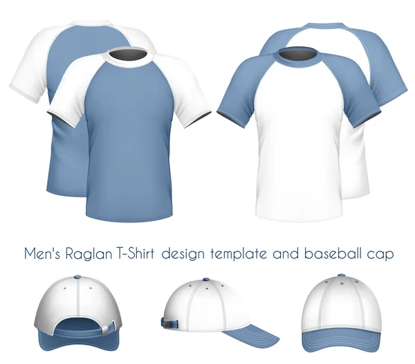 Men's raglan t-shirt design template — Stock Vector