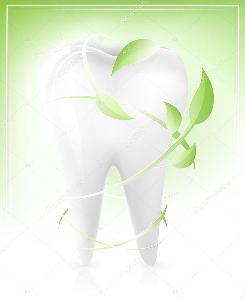 tooth with light green leaves-arrows.
