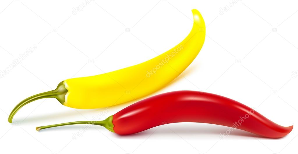 Vector colored hot chili peppers.